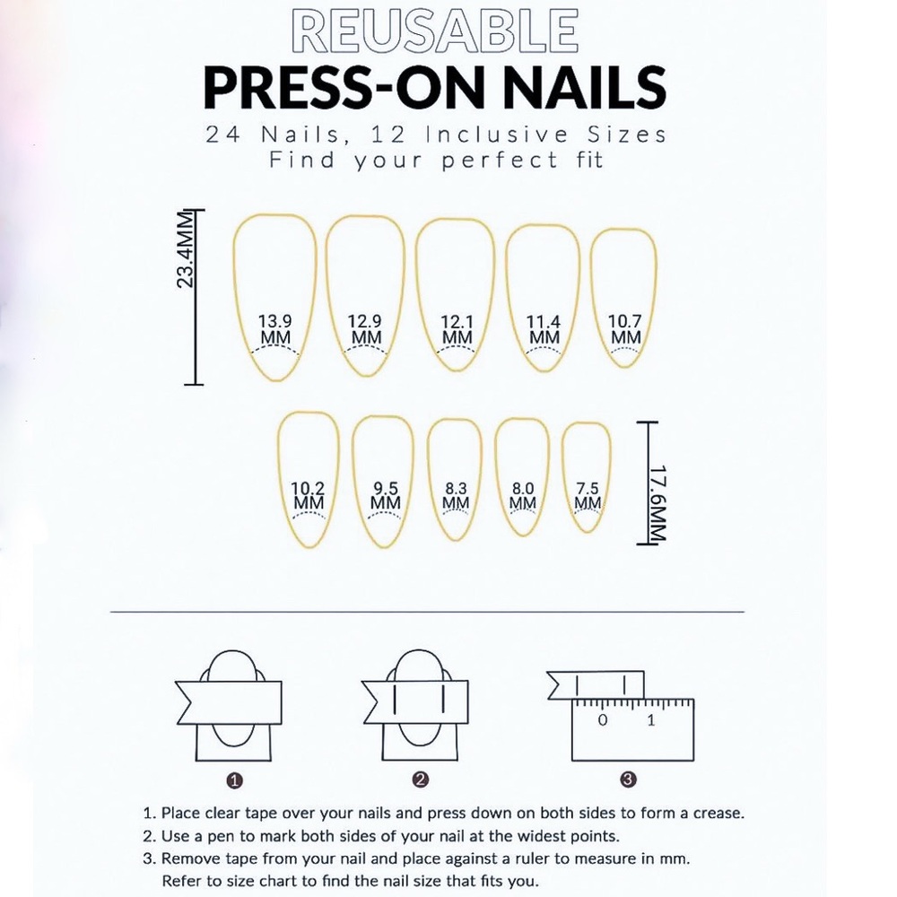Any 4/$25! Reusable Long Red Cat Eye Press On Nails w/Application Instructions - Picture 5 of 6